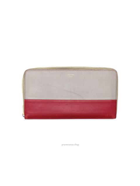 CELINE Celine Multifunction Zip Wallet - Grey/Red