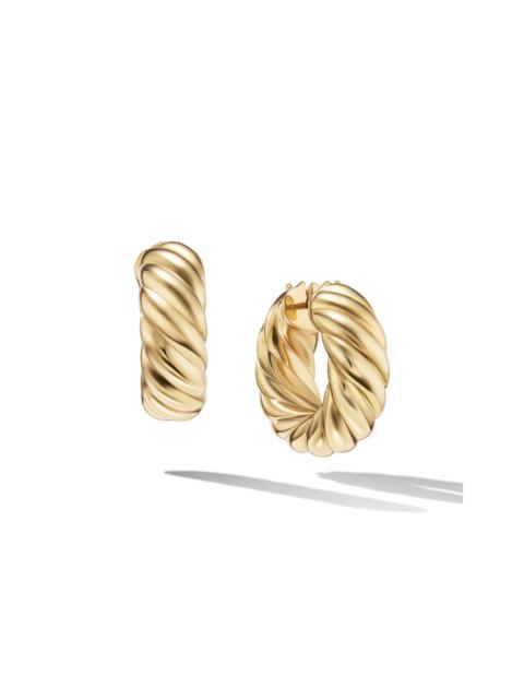 DAVID YURMAN David Yurman Sculpted Cable Hoop Earrings in 18K Yellow Gold at Nordstrom