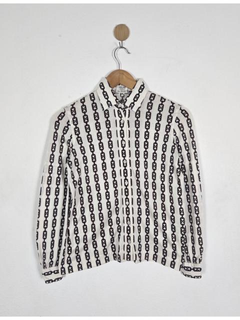 CELINE Vintage Celine chain Triomphe monogram pattern shirt