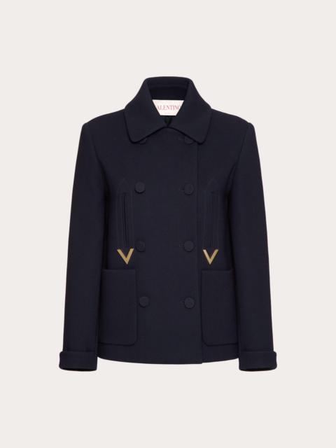 Valentino TEXTURE DOUBLE CREPE PEACOAT