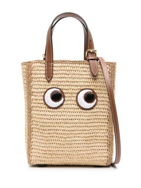 Anya Hindmarch Eyes-embroidered Raffia Tote Bag