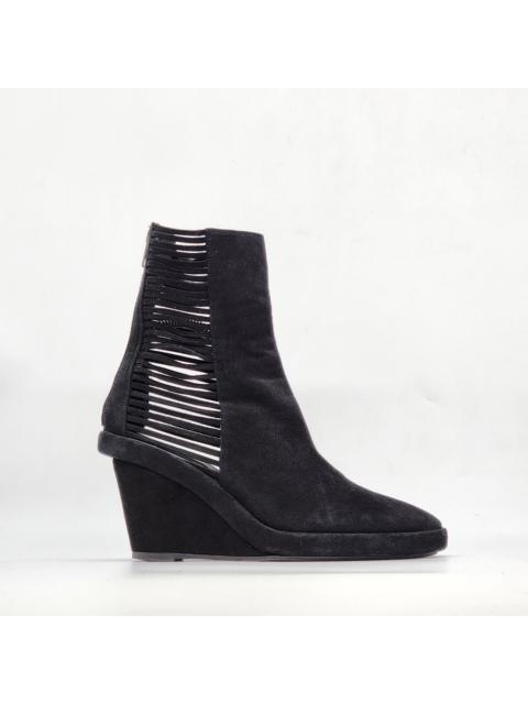 Ann Demeulemeester - Black Suede Slatted Wedge Boots