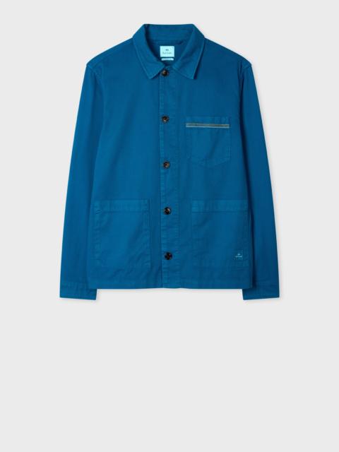 Paul Smith Ocean Blue Cotton-Twill 'Stitch Stripe' Work Jacket