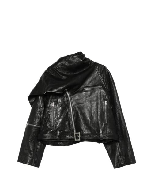 Rick Owens Rick Owens Scarf-detail Leather Jacket