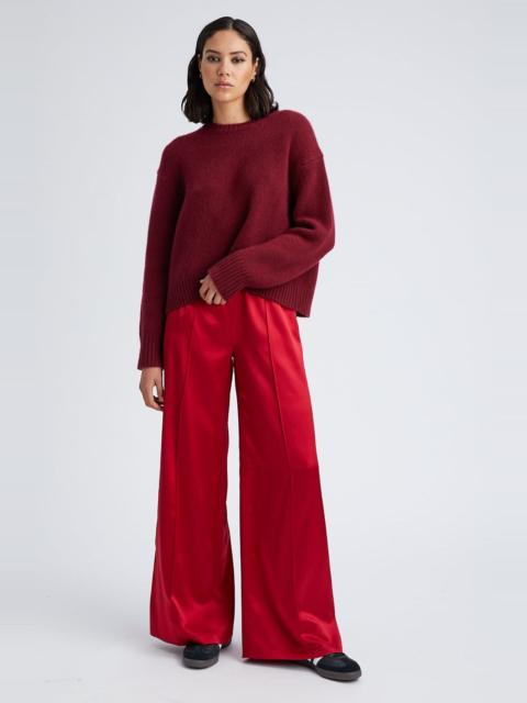 SPRWMN SCARLET SILK WIDE LEG PINTUCK PANTS