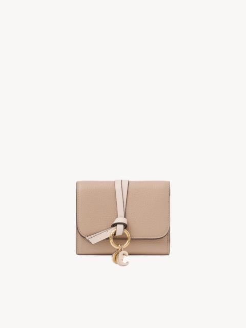 Chloé SMALL ALPHABET TRI-FOLD IN GRAINED LEATHER