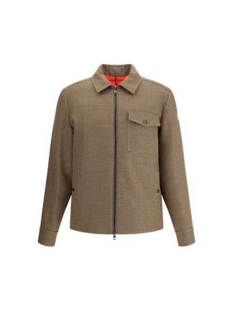 Moncler houndstooth-pattern zip-front jacket