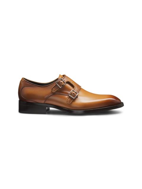 BOSS DOUBLE-STRAP MONK SHOES IN BURNISHED LEATHER