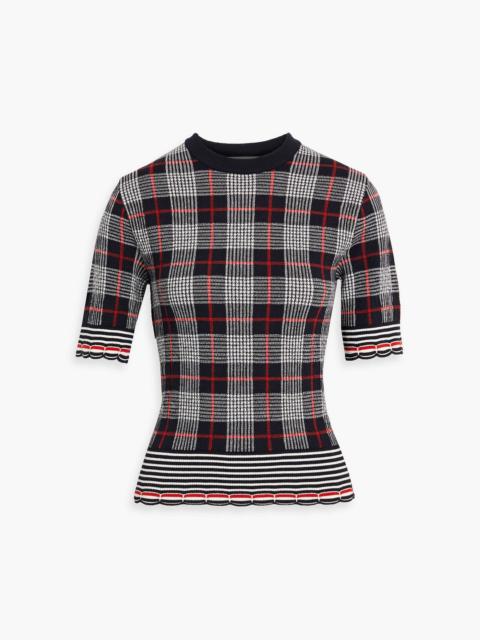 Thom Browne Prince of Wales checked jacquard-knit wool top
