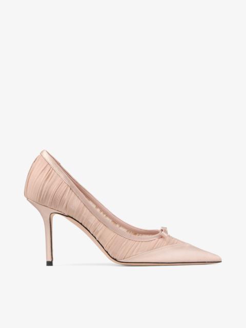 JIMMY CHOO Love Mesh 85
Macaron Satin with Ruched Tulle Pumps