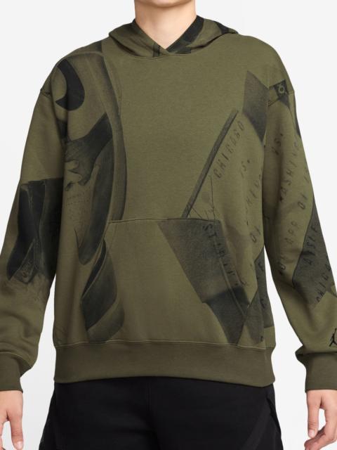 Jordan Print Brooklyn Fleece Hoodie in Medium Olive/Black at Nordstrom