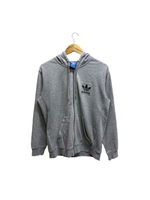adidas Adidas Trefoil Chest Logo Patch Zip Up Sweater Hoodie