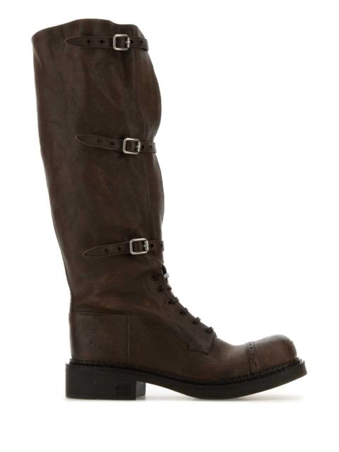 Miu Miu Miu Miu Women Brown Leather Boots