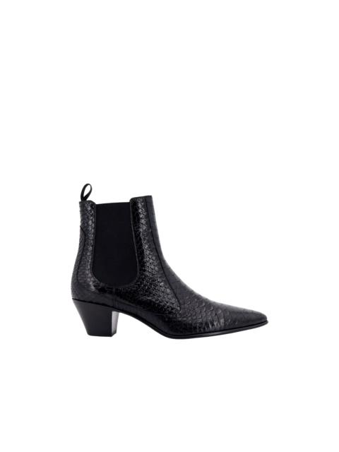 Celine Snake-Effect Leather Chelsea Boots Men