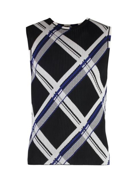 Burberry Checked Ribbed-knit Sleeveless Top