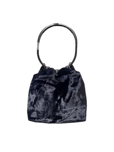 Gucci Fall 1999 Tom Ford Large Black Velvet Bucket Acrylic Ring Bag