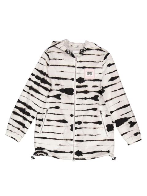 Burberry Burberry Ladies Black/White Watercolour Print Econyl Hooded Parka