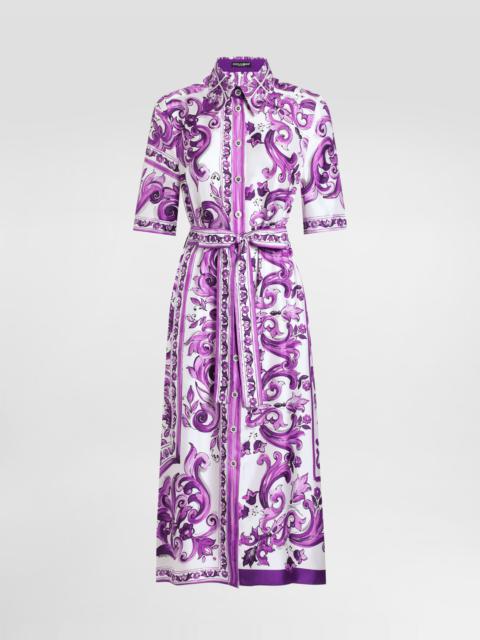 Dolce & Gabbana Majolica-print twill shirt dress