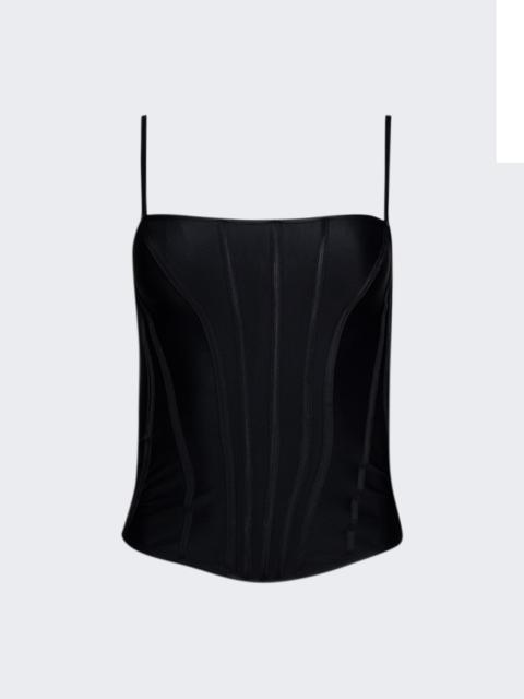MUGLER Boned Stretch Top Black
