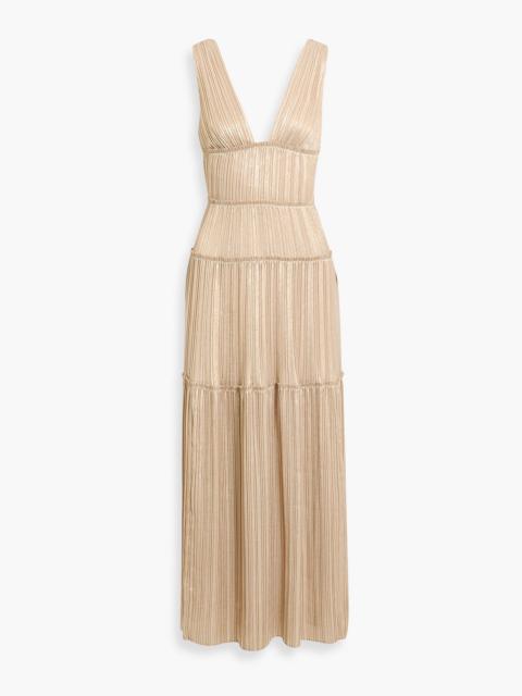SIMKHAI Vallen pleated lamé gown