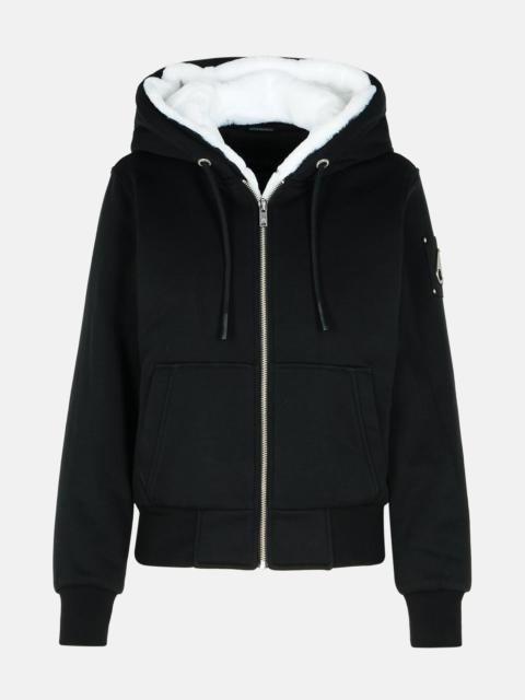 MOOSE KNUCKLES 'CLASSIC BUNNY' BLACK COTTON BLEND SWEATSHIRT