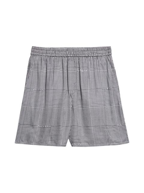 Balmain Balmain Prince of Wales Logo Shorts in Eab Blk/White at Nordstrom