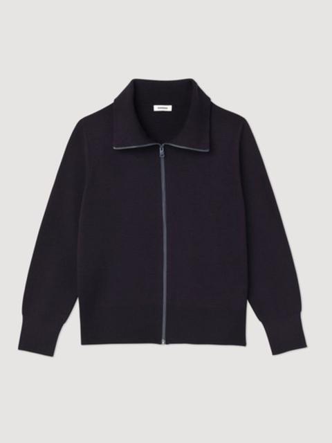 Sandro ZIP-UP WOOL CARDIGAN
