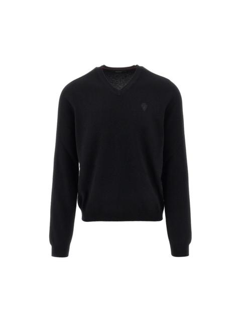 GUCCI Gucci Cashmere Sweater with Logo Embroidery Black