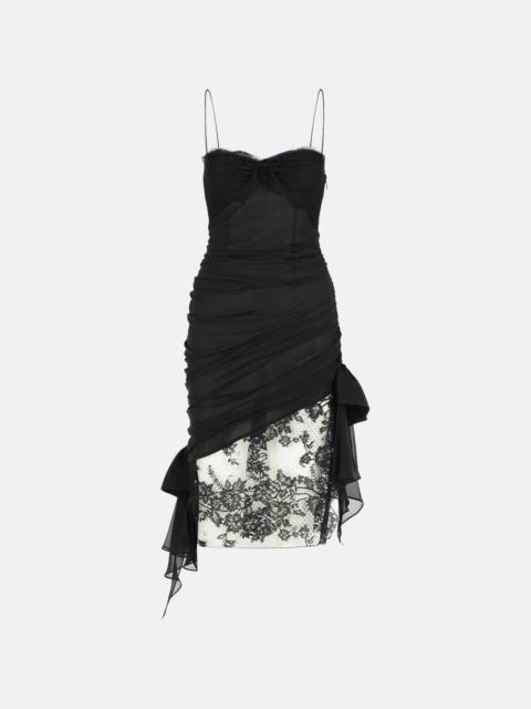 Alessandra Rich BLACK SILK MINI DRESS