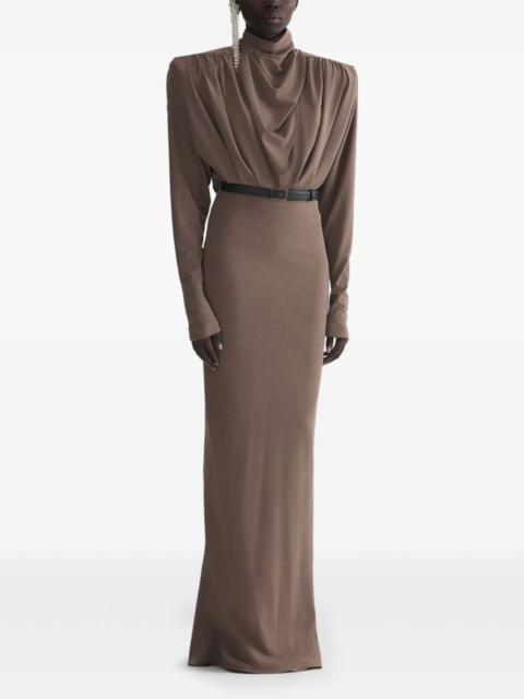 MUGLER draped long sleeve dress