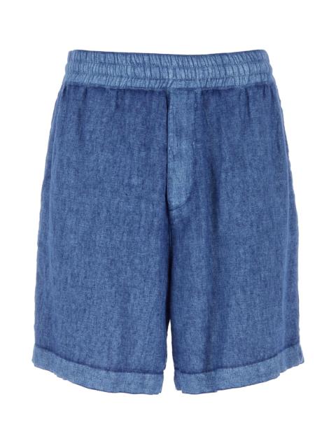 Burberry Blue linen bermuda shorts