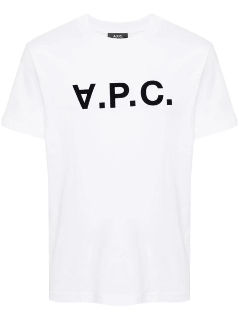 A.P.C. A.p.c. Flocked-logo Cotton T-shirt