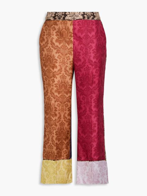 Zimmermann Cropped printed silk-satin flared pants