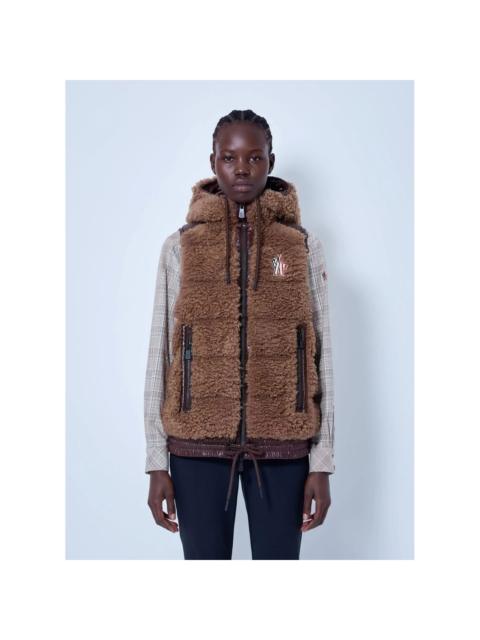 Moncler MONCLER $1595 Teddy Brown Hooded Insulated Vest New & Authen