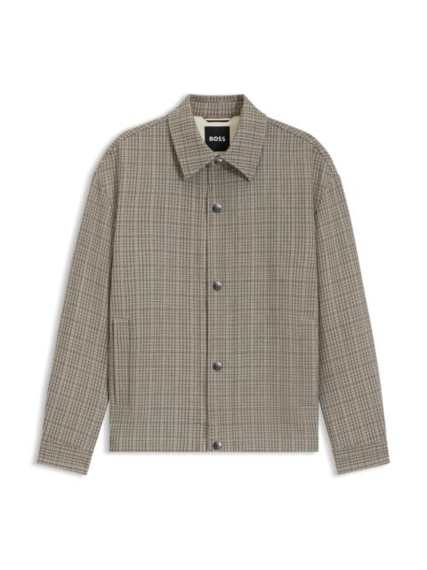 BOSS RELAXED-FIT OVERSHIRT IN PADDED STRETCH FABRIC