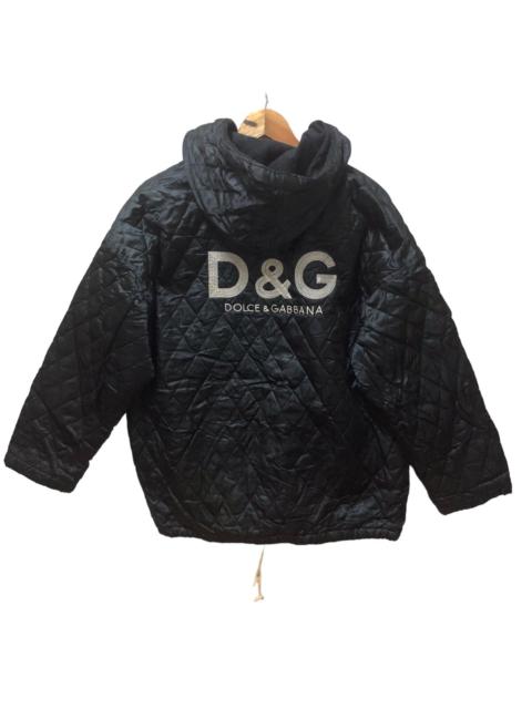 Dolce & Gabbana Vintage d&g big embroidery logo qulited hoodie jacket