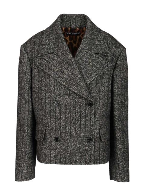 Dolce & Gabbana Dolce & Gabbana Women Short Oversized Striped Wool Jacket