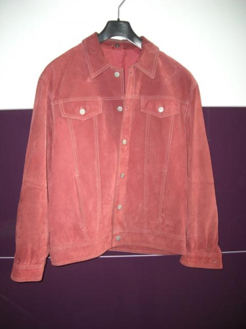 Other Designers Vintage - Red 100% Real Suede Leather Jacket