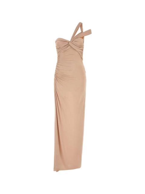 Pink Stretch Viscose Long Dress