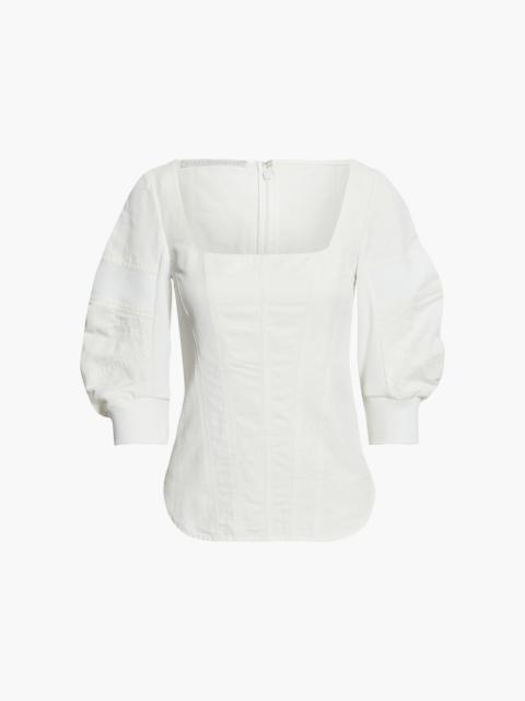 Stella McCartney Knit-paneled twill top