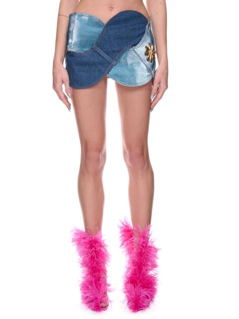 AREA Denim Rope Mini Skirt