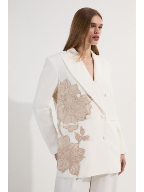 KAREN MILLEN Premium Summer Embellished Applique Tailored Jacket