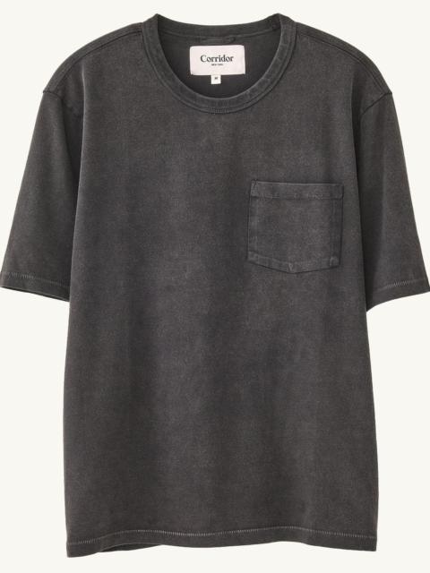 Corridor GARMENT DYE TEE - BLACK