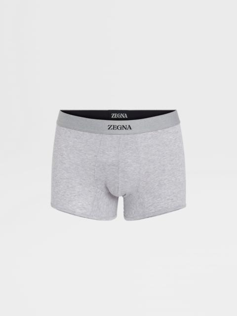 ZEGNA GREY MÉLANGE COTTON TRUNKS