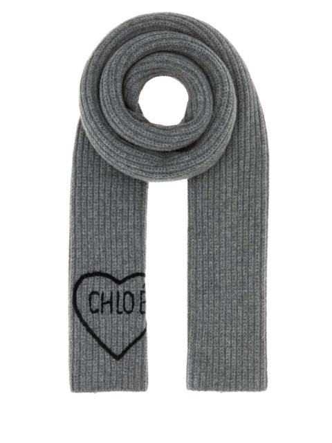 Chloé Chloe Women Grey Wool Chloe Encoeur Scarf