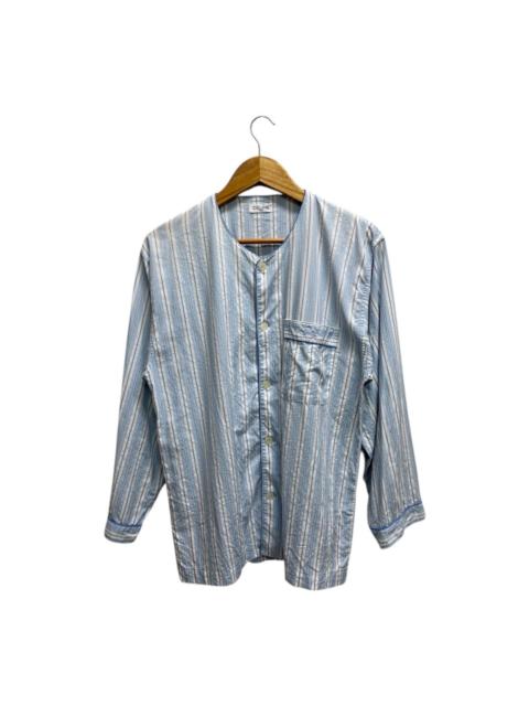 CELINE Celine striped cotton pyjama shirt in a light blue and white