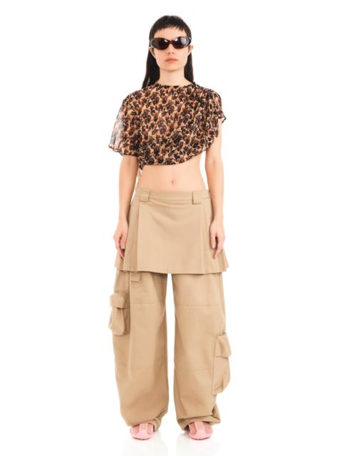 Collina Strada LEOPARD PEONY EVA DRAPED TOP