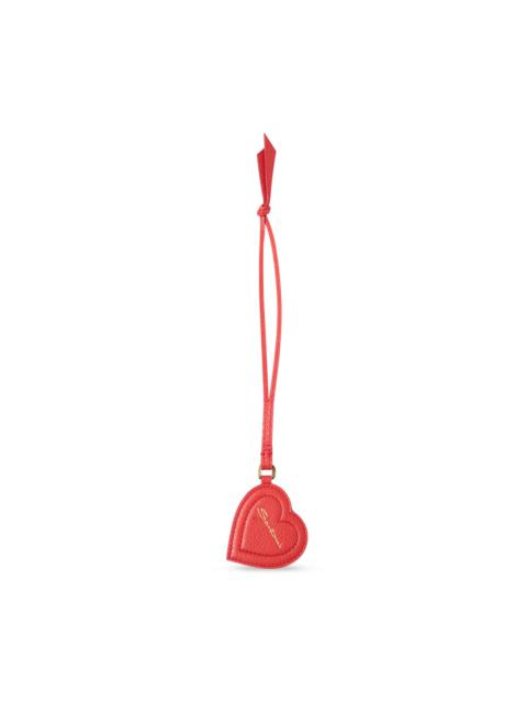 Santoni Red tumbled leather heart charm