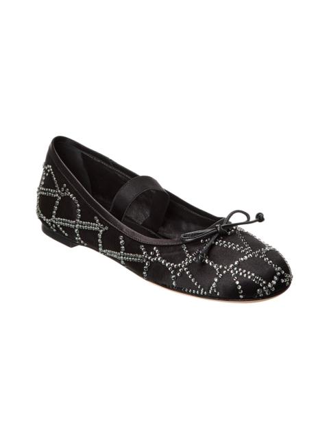 Valentino Valentino Vlogo Toile Iconographe Satin Ballerina Flat