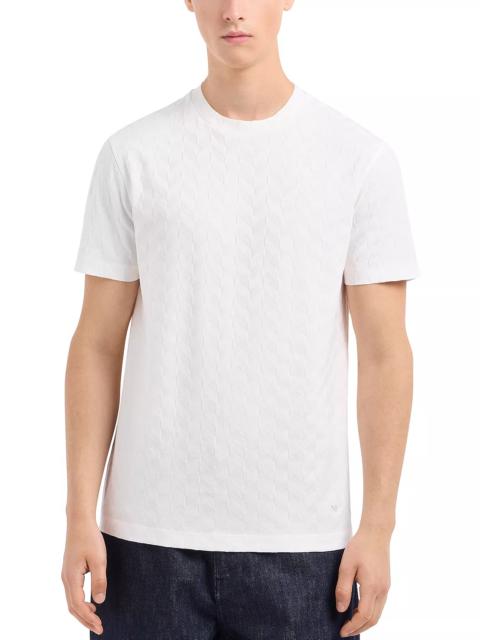 EMPORIO ARMANI Cotton Jersey Chevron Jacquard Tee